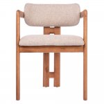 Стул Rich рогожка латте с ножками цвета орех