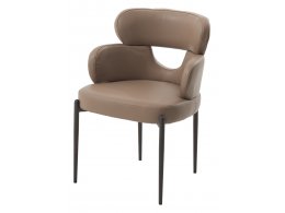 Стул VALTER HF017-20 Коричнево-серый, экокожа / Темно-серый каркас, ®DISAUR