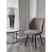 Стул РОССО 360 град. поворот. B5 Капучино, велюр / черный каркас, М-City