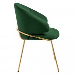 Стул-полукресло Emil зеленый с золотыми ножками