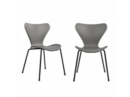 Комплект из 2-х стульев Seven Style серый с чёрными ножками