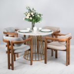 Стул Rich рогожка латте с ножками цвета орех