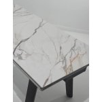 Стол BETIS 180 MATTE GILDED WHITE SOLID CERAMIC / Орех, ®DISAUR