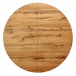 Стол Rudolf круглый раскладной 100-130x100x75см, Дуб Вотан, чёрный