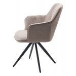 Стул НОРМАН 360 град., цвет BELLA-03/CYPRUS-03 латте, шенилл/замша / черный каркас М-City