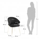 Стул-полукресло Emil горчичный с золотыми ножками