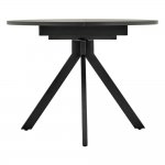 Стол Rudolf круглый раскладной 100-130x100x75см, Бетон слюда, чёрный