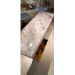 Стол-консоль Лира IST-806,120х40х76 см, светло-серый/золотой