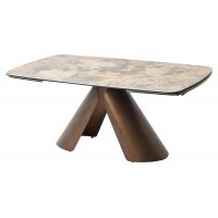 Стол CALDERON 180 TL-137  матовый, испанская керамика / брашированный каркас, цвет медный, ®DISAUR