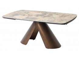 Стол CALDERON 180 TL-137  матовый, испанская керамика / брашированный каркас, цвет медный, ®DISAUR