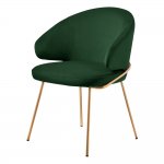 Стул-полукресло Emil зеленый с золотыми ножками