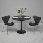 Комплект из 2-х стульев Seven Style чёрный с хромированными ножками