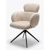 Стул САМУЭЛЬ (SAMUEL) 360 град, цвет МОЛОЧНЫЙ SOLO-111, ткань / ЧЕРНЫЙ каркас, ®DISAUR