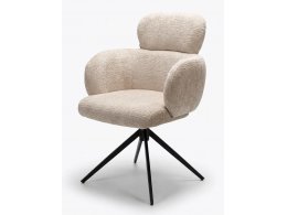 Стул САМУЭЛЬ (SAMUEL) 360 град, цвет МОЛОЧНЫЙ SOLO-111, ткань / ЧЕРНЫЙ каркас, ®DISAUR