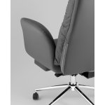 Кресло руководителя TopChairs Solid NC с оттоманкой серый