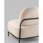Кресло Стоун велюр рельефный молочный