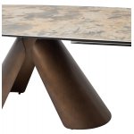 Стол CALDERON 180 TL-137  матовый, испанская керамика / брашированный каркас, цвет медный, ®DISAUR