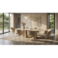 Стул МИДА (MIDA), цвет МОЛОЧНЫЙ SOLO-111, ткань / ШАМПАНЬ каркас, ®DISAUR