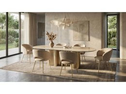 Стул МИДА (MIDA), цвет МОЛОЧНЫЙ SOLO-111, ткань / ШАМПАНЬ каркас, ®DISAUR