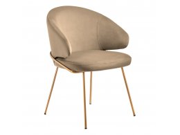 Стул-полукресло Emil бежевый с золотыми ножками