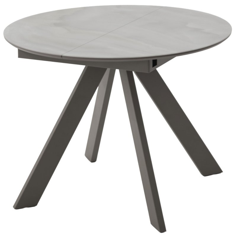 Стол БОНЖУР 100 ОНИКС БЕЖЕВЫЙ, стекло / ЛАТТЕ каркас М-City