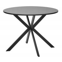 Стол ВЕГА D100 Черный, стекло/ черный каркас М-City