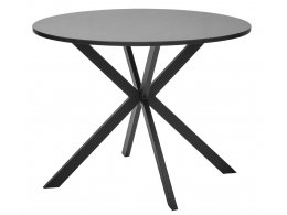 Стол ВЕГА D100 Черный, стекло/ черный каркас М-City