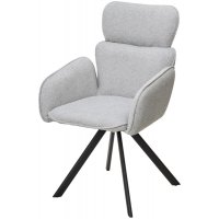 Стул LONG 360 град. поворот. NS10 Серый, букле / черный каркас, М-City