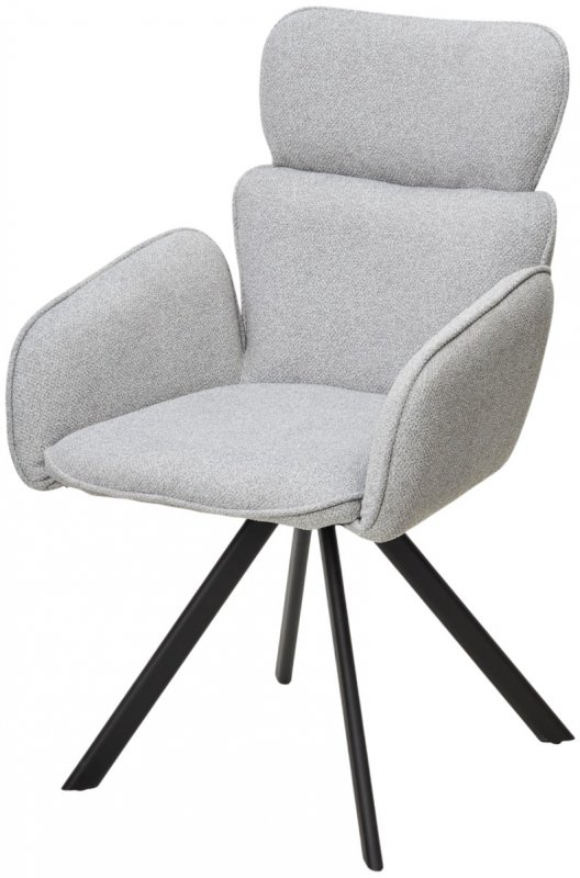 Стул LONG 360 град. поворот. NS10 Серый, букле / черный каркас, М-City