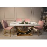 Стул обеденный Пресли DX-2055, 45х44х92, пыльная роза/золотой