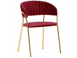 Стул Turin винный с золотыми ножками