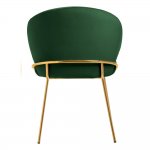 Стул-полукресло Emil зеленый с золотыми ножками