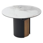 Стол БАТИСТ 115 без подсветки PANDORA LIGHT, керамика / ДУБ АМЕРИКАНСКИЙ, ЧЕРНЫЙ каркас М-City