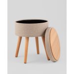 Пуф с ящиком Store Woody рогожка бежевая