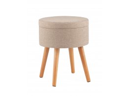 Пуф с ящиком Store Woody рогожка бежевая