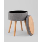 Пуф с ящиком Store Woody рогожка серая