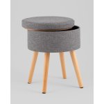 Пуф с ящиком Store Woody рогожка серая