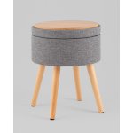 Пуф с ящиком Store Woody рогожка серая