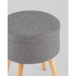Пуф с ящиком Store Woody рогожка серая