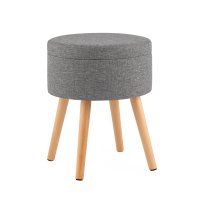 Пуф с ящиком Store Woody рогожка серая