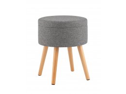 Пуф с ящиком Store Woody рогожка серая