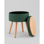 Пуф с ящиком Store Woody рогожка темно-зелёная