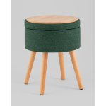 Пуф с ящиком Store Woody рогожка темно-зелёная