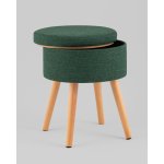 Пуф с ящиком Store Woody рогожка темно-зелёная