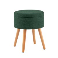 Пуф с ящиком Store Woody рогожка темно-зелёная