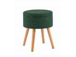 Пуф с ящиком Store Woody рогожка темно-зелёная