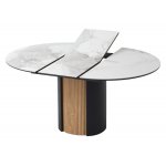 Стол БАТИСТ 115 без подсветки PANDORA LIGHT, керамика / ДУБ АМЕРИКАНСКИЙ, ЧЕРНЫЙ каркас М-City