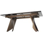 Стол IVAR 180 MARBLES TL-109 Серый мрамор, испанская керамика / Шоколадное золото каркас, ®DISAUR