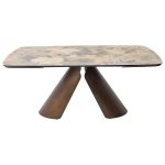 Стол CALDERON 180 TL-137  матовый, испанская керамика / брашированный каркас, цвет медный, ®DISAUR