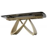 Стол PALACIO 180  GLOSS GRAND JADE,керамика на стекле/ Шампань, ®DISAUR